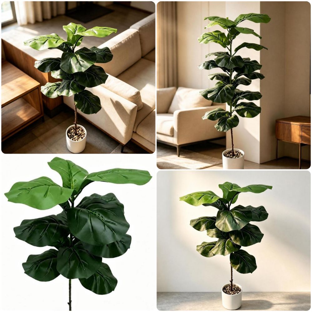 Ficus Lyrata Tree - 9/15/23 Sztuczne liście figowca lirata, duży