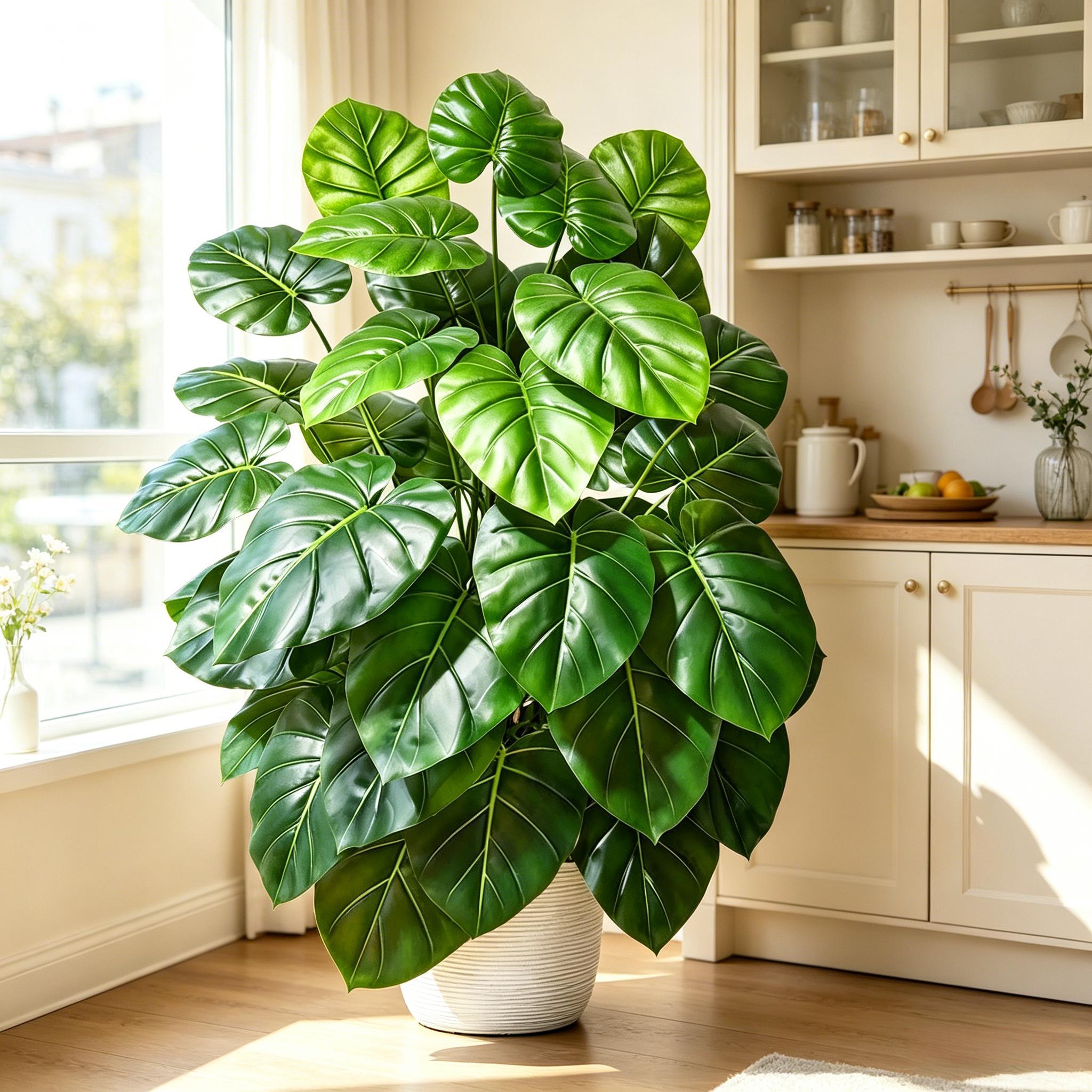 Monstera Adansonii - Sztuczna palma o długości 60-105 cm,