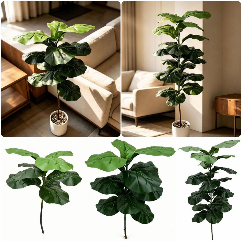 Ficus Lyrata Tree - 15.09.2023 Liście Sztuczny Ficus Lyrata Zielony