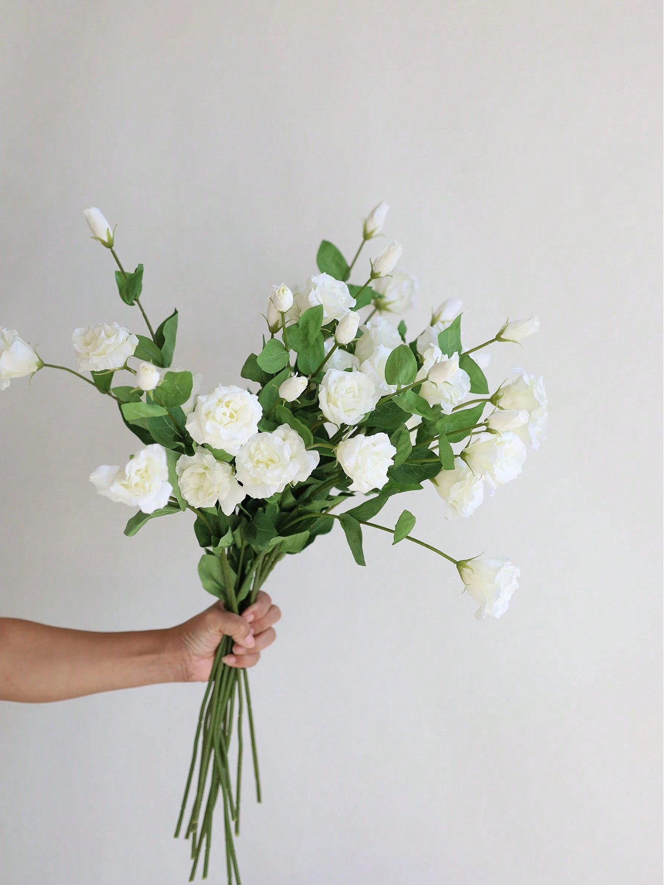 Ficus Lyrata Tree - Sztuczne kwiaty lisianthus eustoma, jedwabne gałązki,