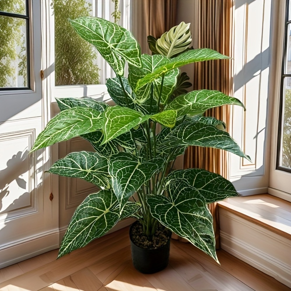 Monstera Adansonii - 1 szt. 24 liście sztucznych zielonych